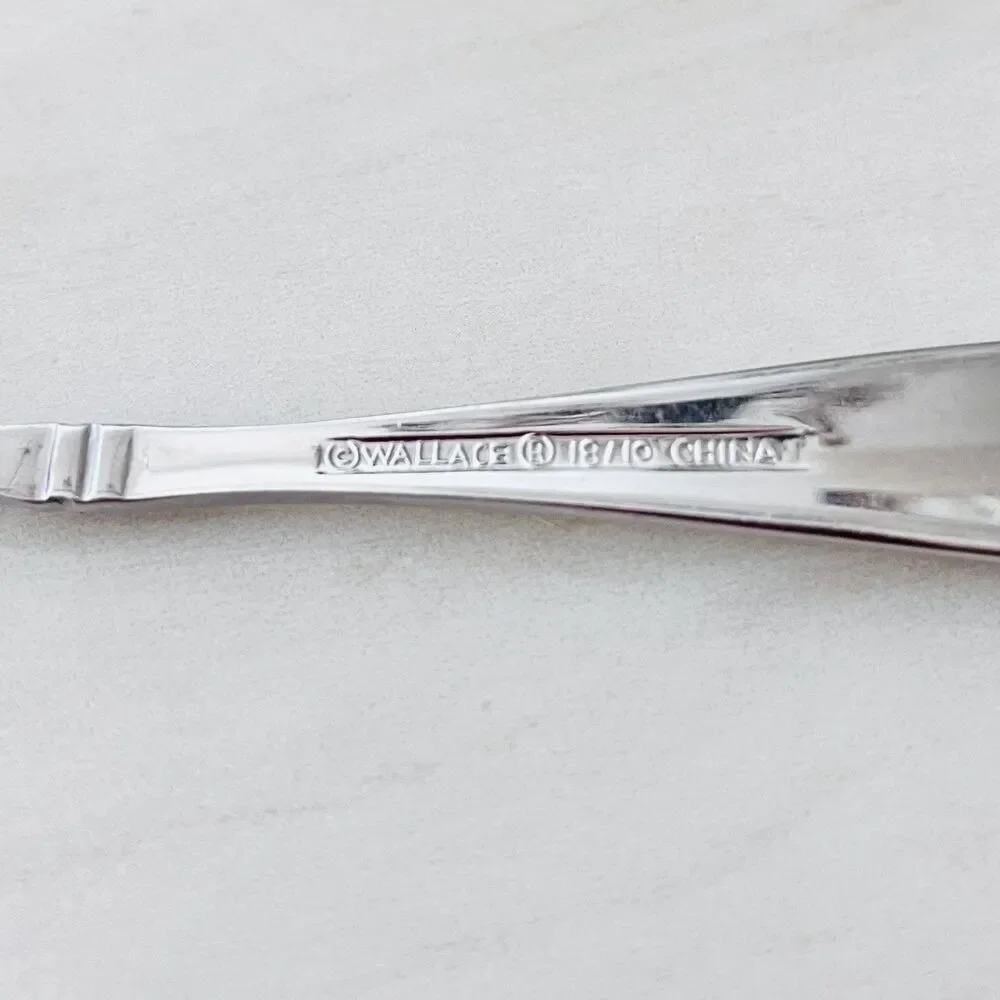 2pc WALLACE Summerset Stainless Teaspoon 6 1/4 in Flatware Replacement PLAINBACK